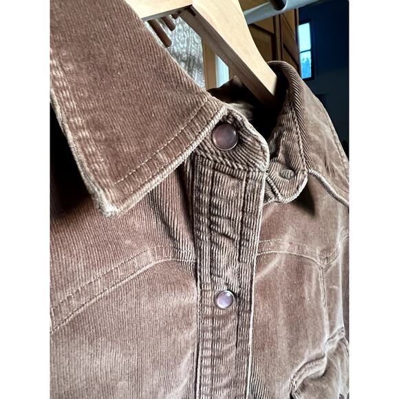 Vintage 90s Jones Wear Brown Retro Corduroy Button Up Jacket Blouse - Picture 5 of 10